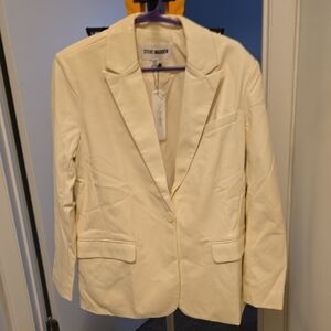 NWT Steve Madden Off-White Vegan Leather Women's Blazer